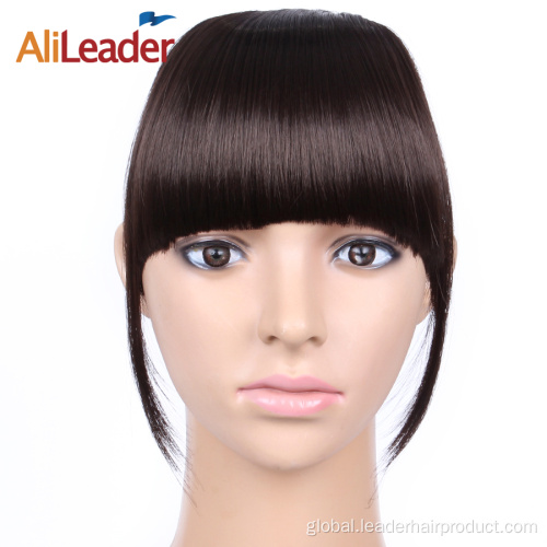 Clip On Bang Fringes Synthetic Hair Neat Bangs Extensions Clip On Fringes Supplier